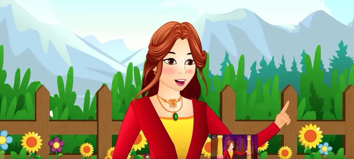 Cô gái có hoa dẻ trắng