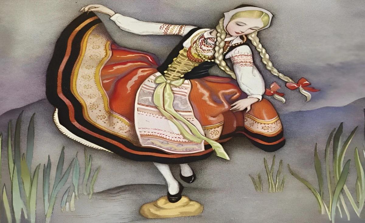 Cô gái giẫm lên bánh mì