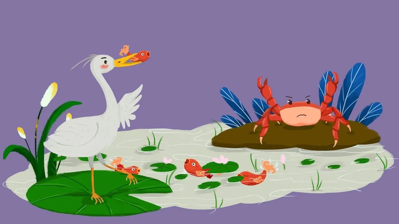 Truyện Sếu, Cua và bầy cá - Truyện Cổ Tích
