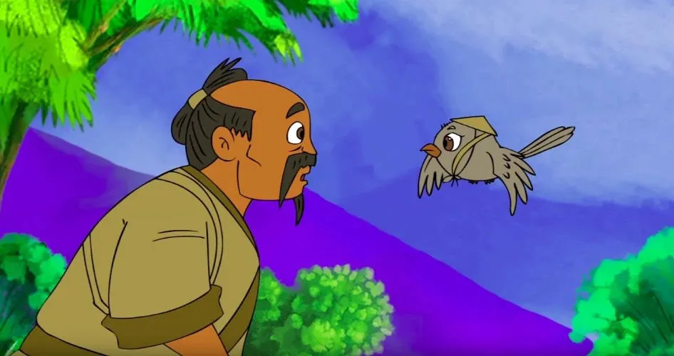 Truyện Sự tích con chim sẻ bị cắt lưỡi - Truyện Cổ Tích